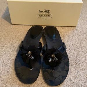 Black coach sandals